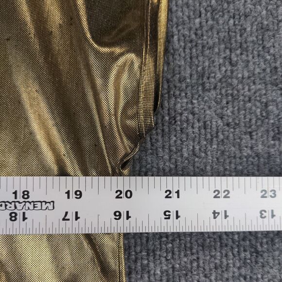 Vintage Joanna Metallic Gold Blouse Womens Size Small Short Sleeve Shiny - Picture 12 of 12